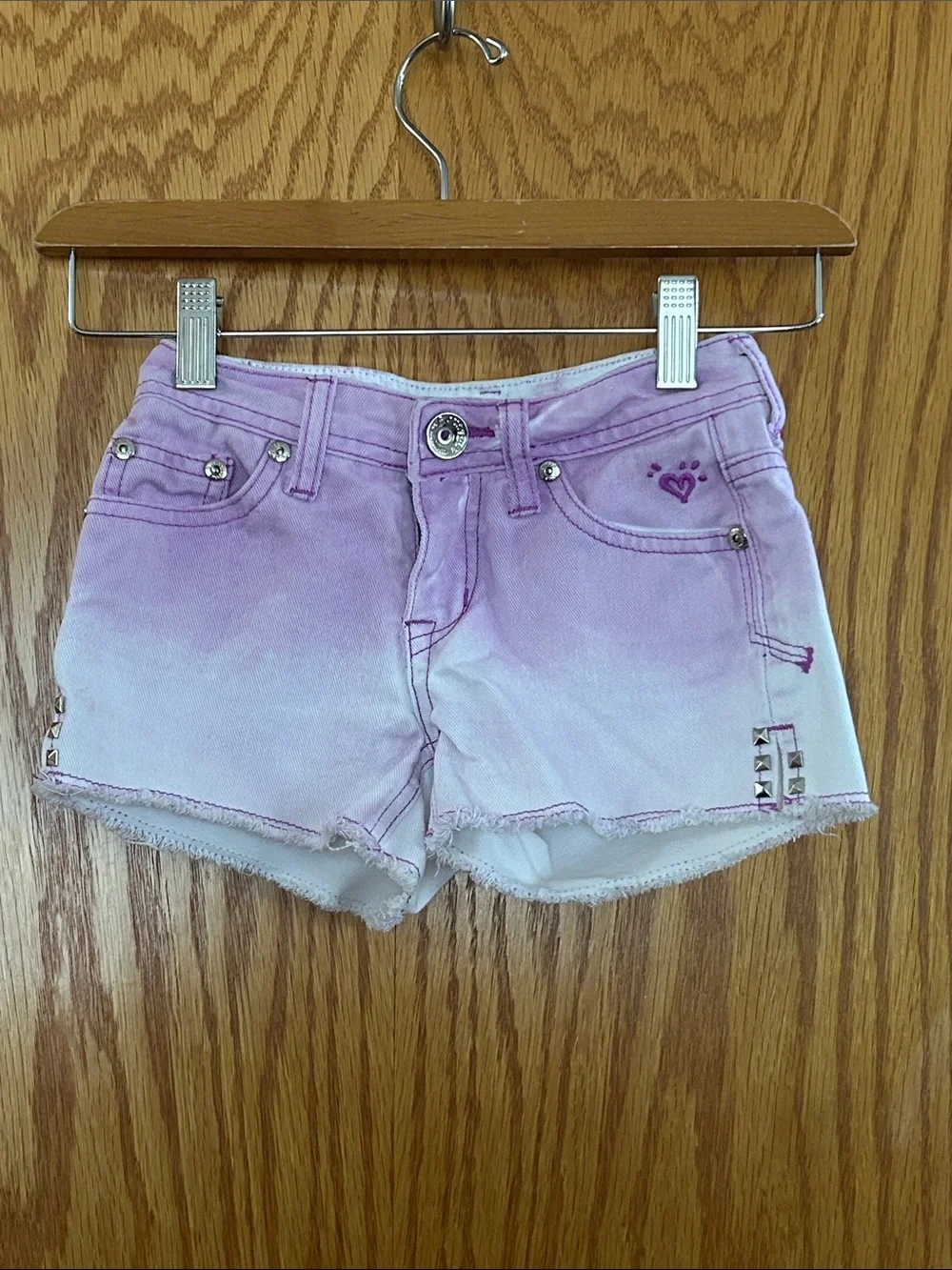 Justice Girls' Ombre Purple Denim Shorts Sz 8S